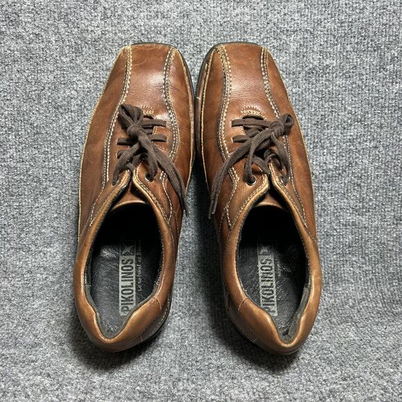 Pikolinos Lace Up Shoes Mens 41 / US 8 Brown Leather Comfort Oxford - Picture 5 of 10